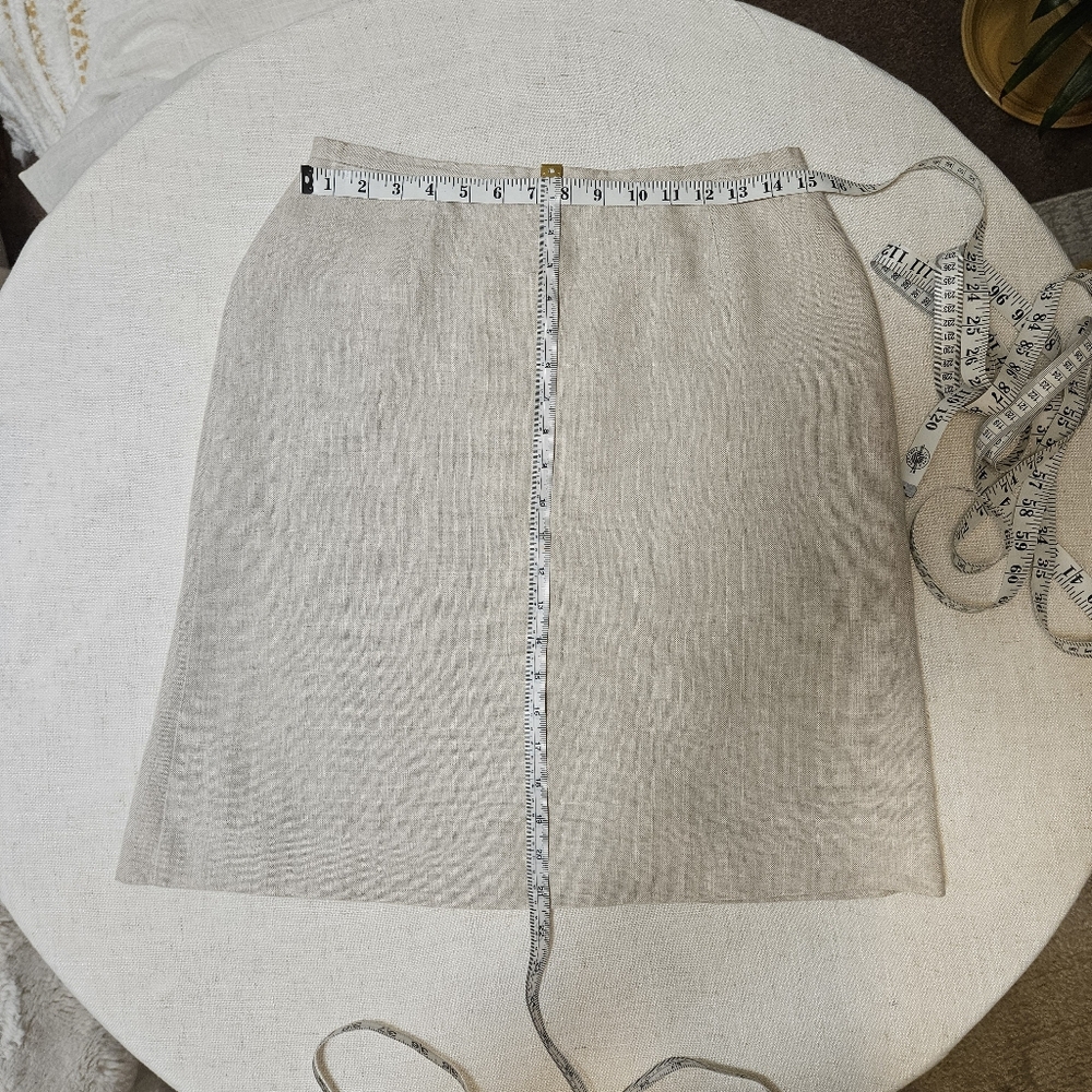 Talbots 100% Linen Pencil Skirt  Greige Women's Size 10